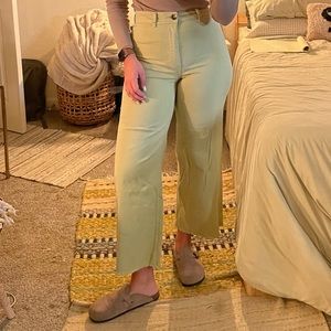 Billabong Light Green Cropped High Waisted Pants